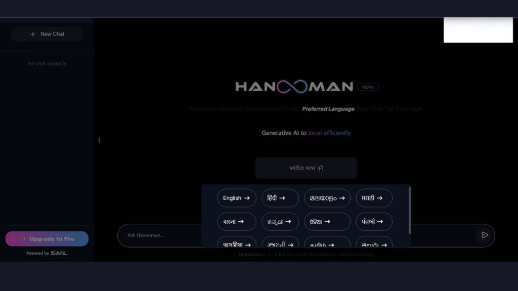 INDIA's Hanooman Artificial Intelligence Chatbot