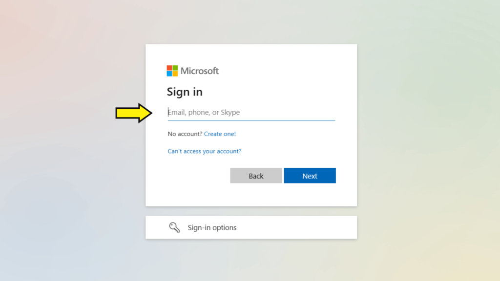 Sign in with your Microsoft account credentials.